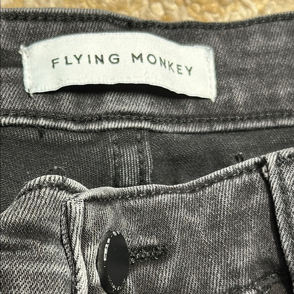 Flying Monkey Black Distressed Ankle Cropped Jeans Women 30 Never worn! NWOT - Picture 2 of 13